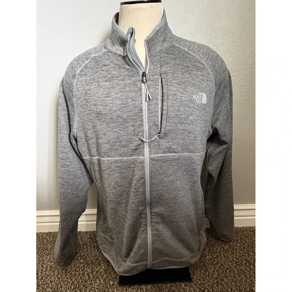 The North Face Canyonlands Jacket Mens XL Gray Full Zip Fleece Zipper Pockets
